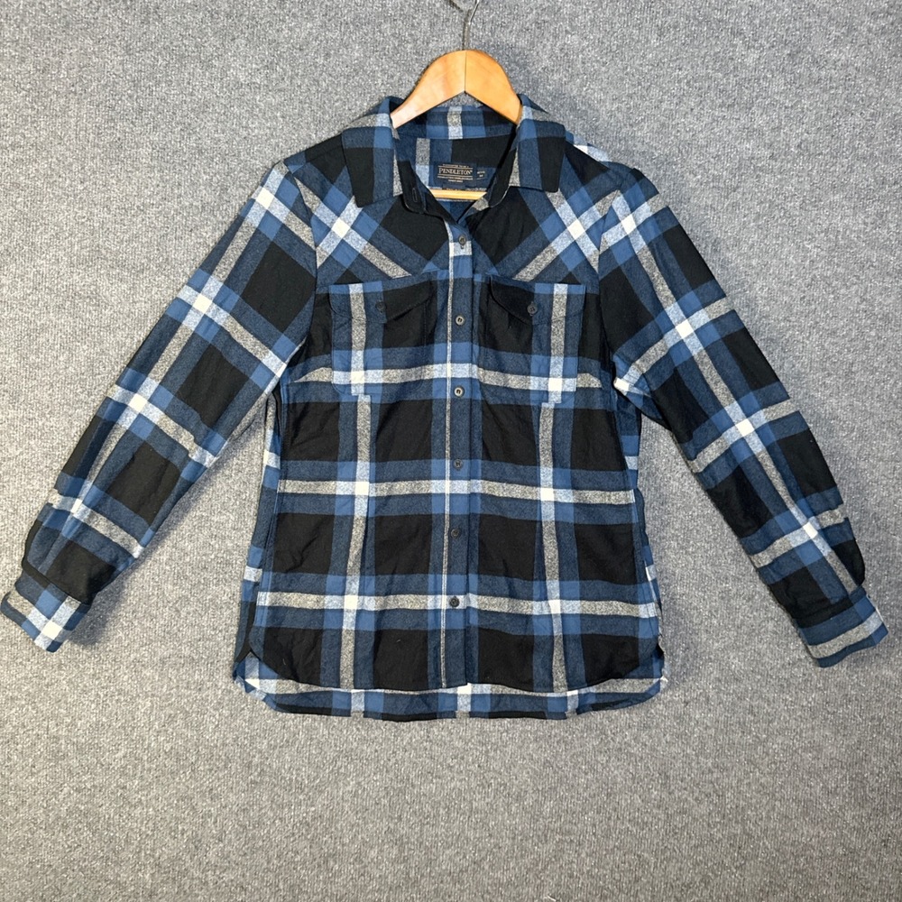 Pendleton Shirt Womens Medium Virgin Wool‎ Plaid Button Up